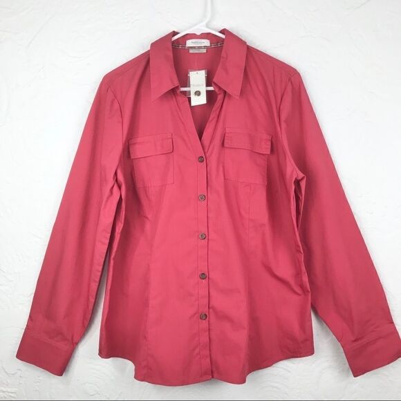 VanHeusen sherbet long sleeve Button Down Dress Shirt -NWT - Picture 1 of 7